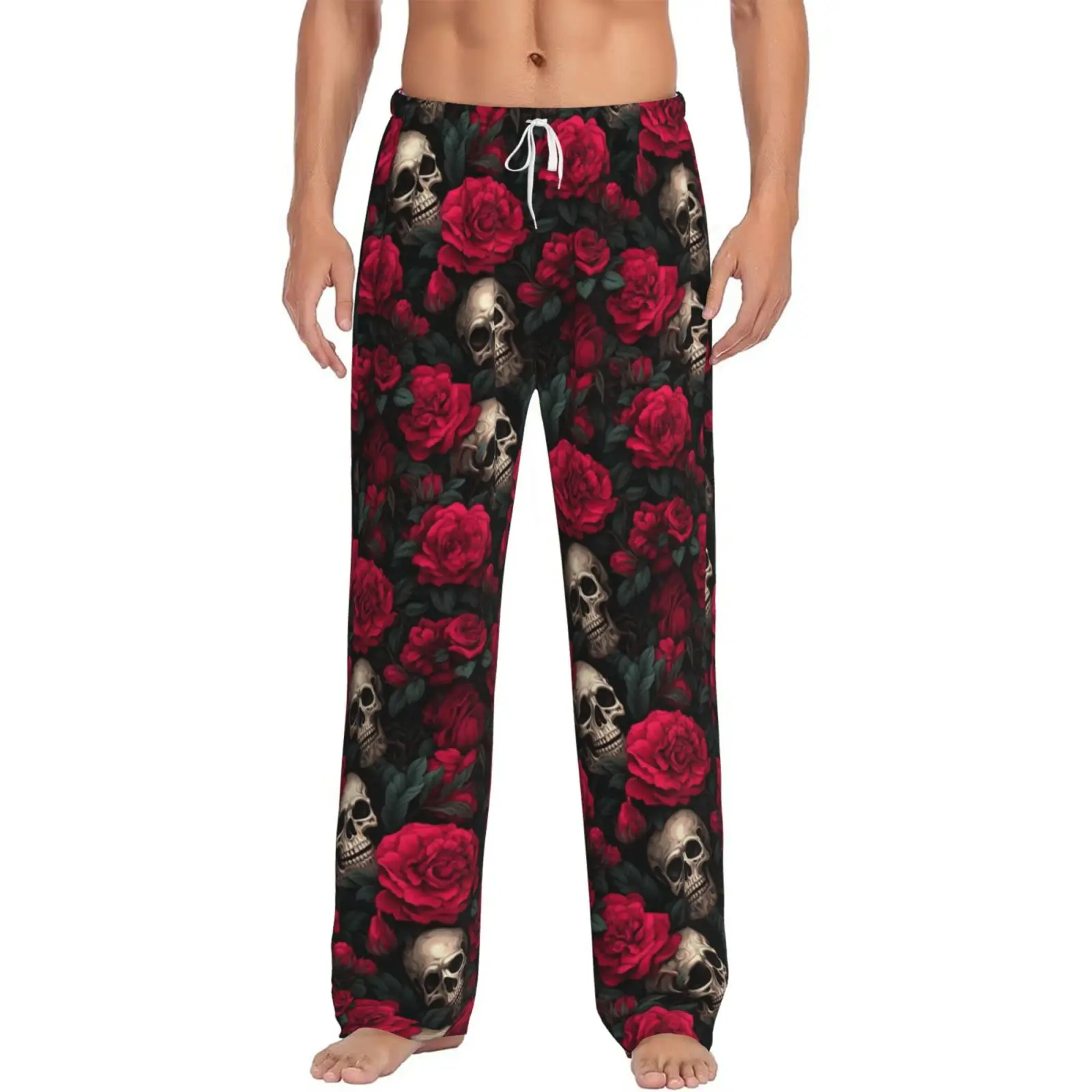 Gothic Style Rose Skull Men's Sleeping Pants High-quality Harajuku Style Sleeping Pants with Pockets Home Sleeping Pants
Gothic Style Rose Skull Men's Sleeping Pants High-quality Harajuku Style Sleeping Pants with Pockets Home Sleeping Pants
