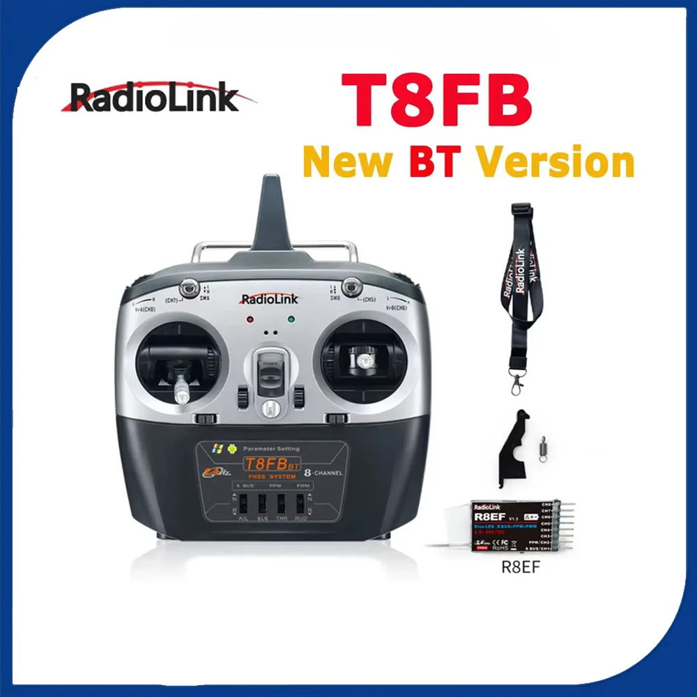 Radiolink T8FB BT 8 Channels RC Transmitter and Receiver R8EF 2.4G Controller for Drone/Fixed Wing, Airplane
Radiolink T8FB BT 8 Channels RC Transmitter and Receiver R8EF 2.4G Controller for Drone/Fixed Wing, Airplane