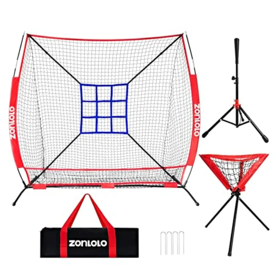 6x6ft Portable Baseball and Softball Net for Hitting Pitching, Batting and Throwing, with Sturdy Bow Frame, Batting Tee, Ball C
6x6ft Portable Baseball and Softball Net for Hitting Pitching, Batting and Throwing, with Sturdy Bow Frame, Batting Tee, Ball C