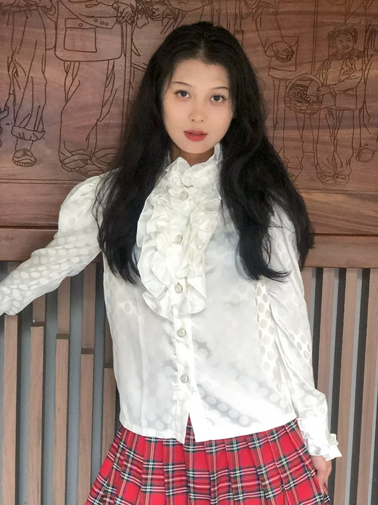Princess Style Satin Shirt with Lace Collar And Long Sleeves Breathable Thin Autumn Spring Women's Fashion New Arrival
Princess Style Satin Shirt with Lace Collar And Long Sleeves Breathable Thin Autumn Spring Women's Fashion New Arrival