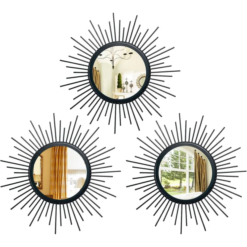 Cityelf 3 Set Black Sunburst Decorative Metal Mirrors Small Sets Decor Hanging Mirror Wall Sculpture for
Cityelf 3 Set Black Sunburst Decorative Metal Mirrors Small Sets Decor Hanging Mirror Wall Sculpture for