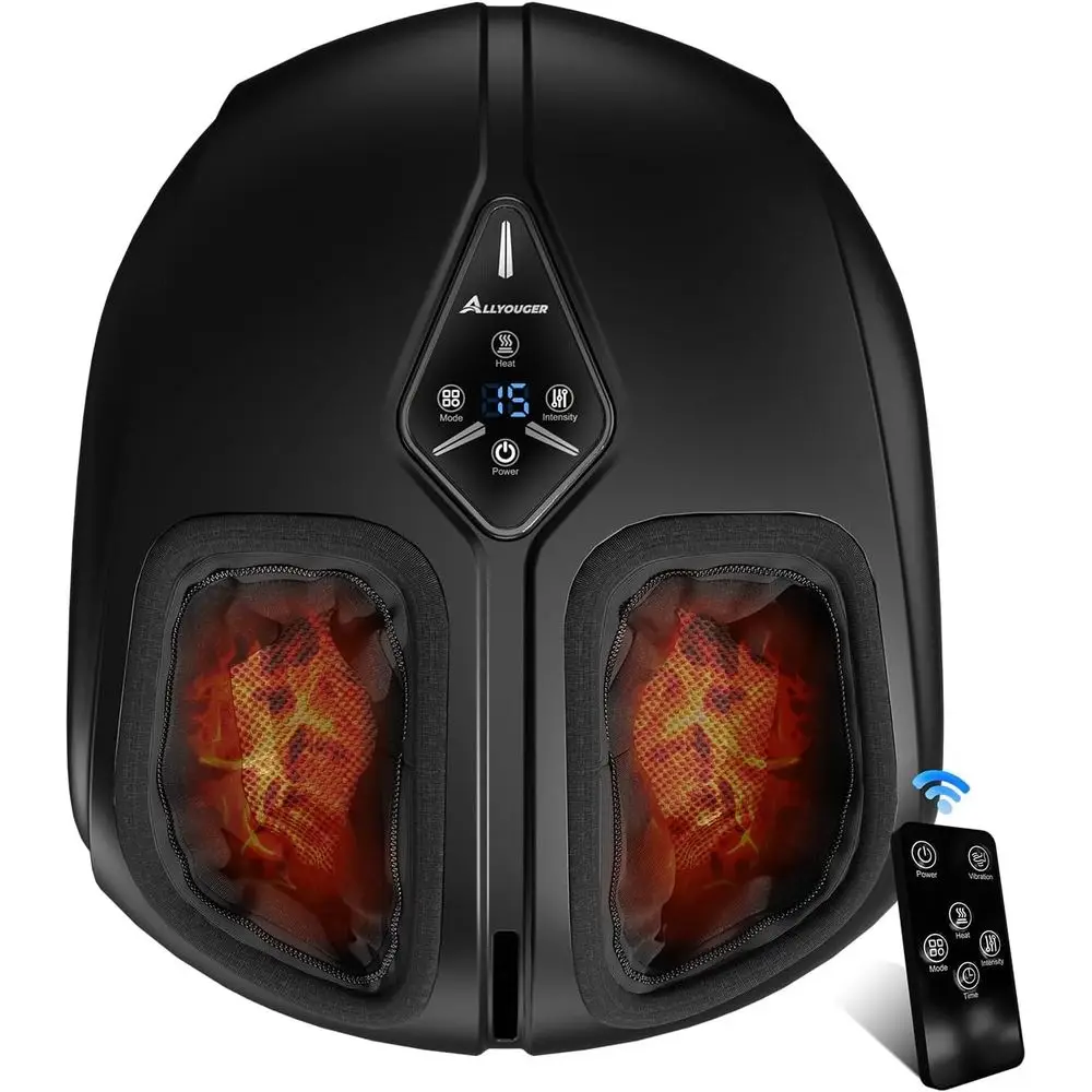 Heated Vibration Air Compression Deep Kneading Foot Massager for Improved Wellness - Unisex, Black
Heated Vibration Air Compression Deep Kneading Foot Massager for Improved Wellness - Unisex, Black