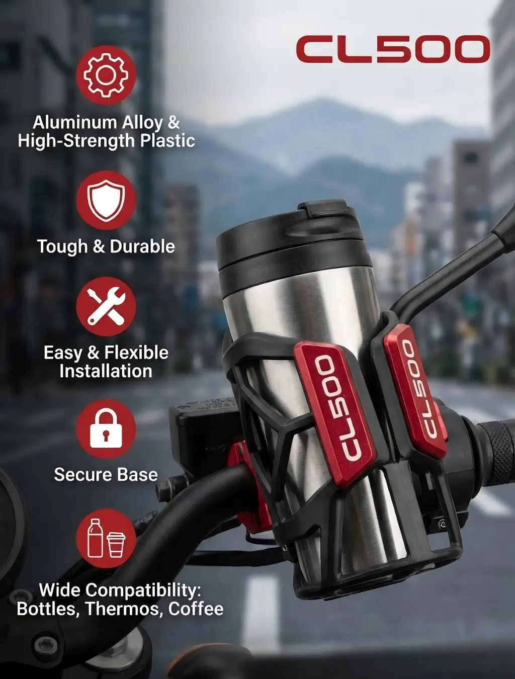 For HONDA CL500 CL 500 CL-500 cl500 cl-500 2021 2022 2023 2024 2025 Universal High Quality Motorcycle Beverage Water Cup Holder
For HONDA CL500 CL 500 CL-500 cl500 cl-500 2021 2022 2023 2024 2025 Universal High Quality Motorcycle Beverage Water Cup Holder