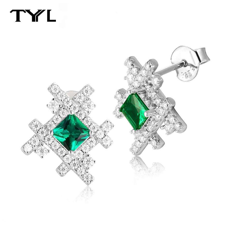 TYYL 4*4mm Princess Cut Lab Grown Emerald Stud Earrings S925 Sterling Silver for Women Moissanite Ear Studs Luxury Fine Jewelry
TYYL 4*4mm Princess Cut Lab Grown Emerald Stud Earrings S925 Sterling Silver for Women Moissanite Ear Studs Luxury Fine Jewelry