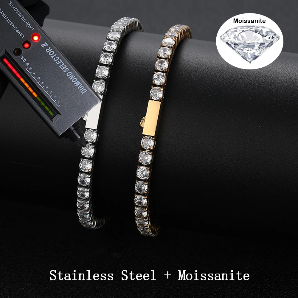 Stainless Steel 3/4/5mm Iced Out VVS Moissanite Tennis Bracelet Hip Hop Shiny Exquisite and No Fading Men's and Women's Jewelry
Stainless Steel 3/4/5mm Iced Out VVS Moissanite Tennis Bracelet Hip Hop Shiny Exquisite and No Fading Men's and Women's Jewelry