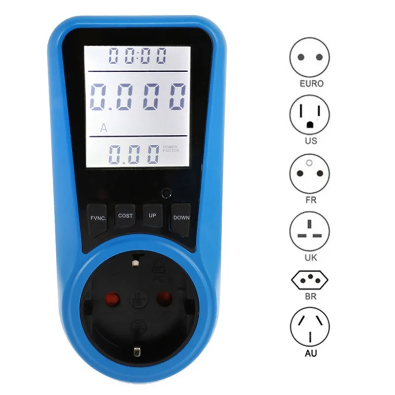 -AT37 Socket Voltmeter AC Power Meter Time Watt Power Energy Tester Wattmeter - EU Plug
-AT37 Socket Voltmeter AC Power Meter Time Watt Power Energy Tester Wattmeter - EU Plug