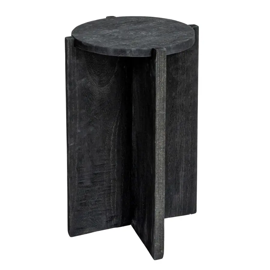 Paulownia Wood Round Accent Table, Black
Paulownia Wood Round Accent Table, Black
