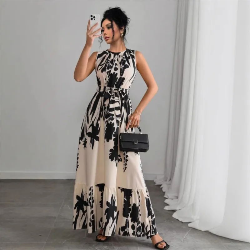 Summer New Vest Dress Fashion Birthday Party Elegant Woman Clothes Sleeveless V-neck Print High Waist Long Dresses 2025 Vestidos
Summer New Vest Dress Fashion Birthday Party Elegant Woman Clothes Sleeveless V-neck Print High Waist Long Dresses 2025 Vestidos