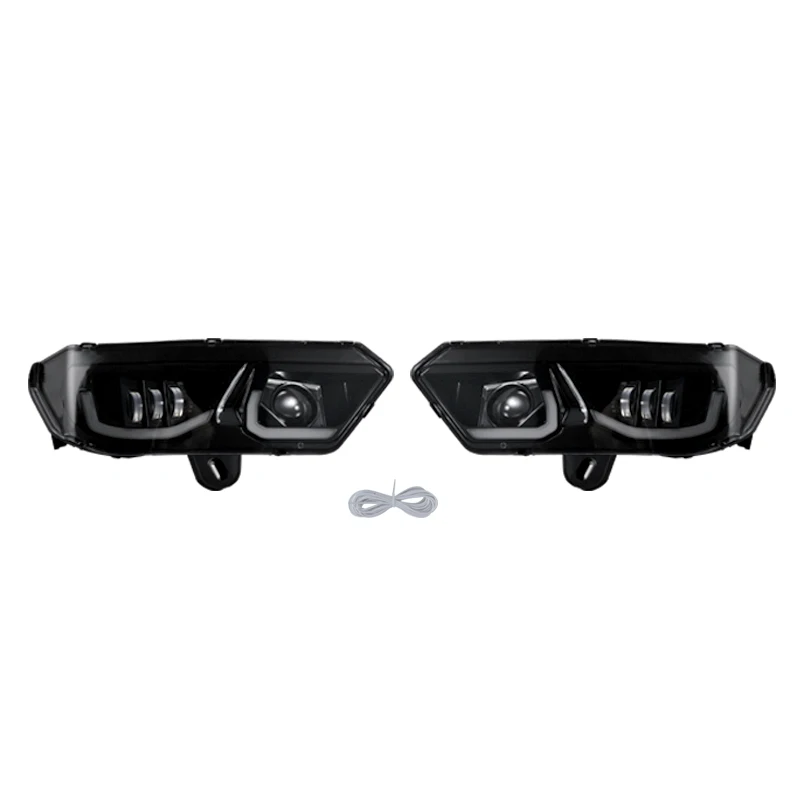 For Can am Defender Black LED headlight with DRL and amber turn signal light
For Can am Defender Black LED headlight with DRL and amber turn signal light