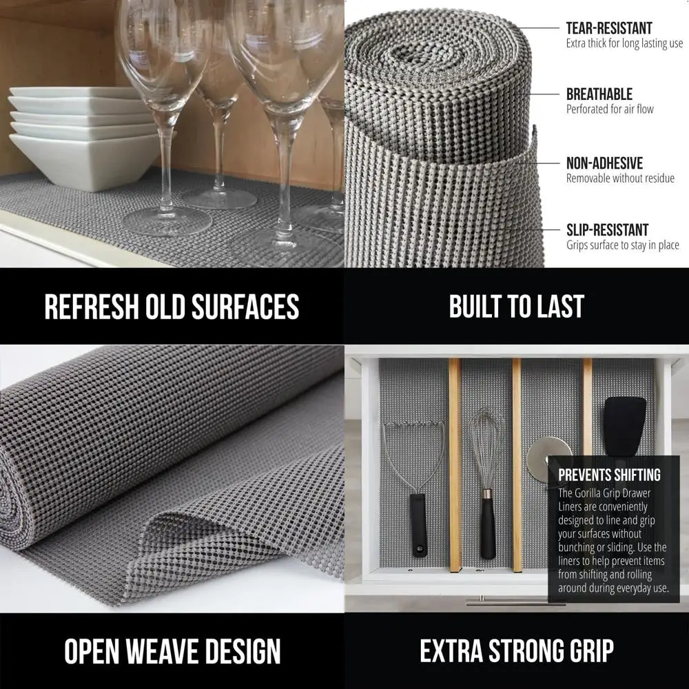 Thick and Strong Kitchen & Cabinet Liner, Non-Adhesive Protection, Easy Install, Breathable, 24 x 30', Gray
Thick and Strong Kitchen & Cabinet Liner, Non-Adhesive Protection, Easy Install, Breathable, 24 x 30', Gray