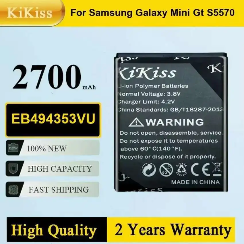 EB494353VU Mobile Phone Battery For Samsung Galaxy Mini GT S5570 S5250 S5330 S5750 S7230 T499 GT-i5510
EB494353VU Mobile Phone Battery For Samsung Galaxy Mini GT S5570 S5250 S5330 S5750 S7230 T499 GT-i5510