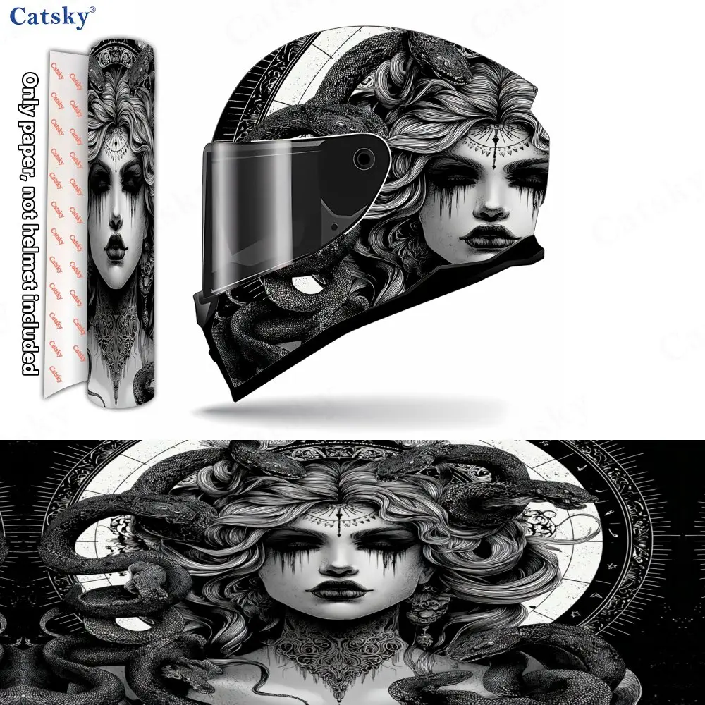 Dark Gorgon Helmet Vinyl Wraps, Waterproof Scratch-Resistant Full Face Helmet Decals, Durable PVC Decoration Protection Helmet S
Dark Gorgon Helmet Vinyl Wraps, Waterproof Scratch-Resistant Full Face Helmet Decals, Durable PVC Decoration Protection Helmet S