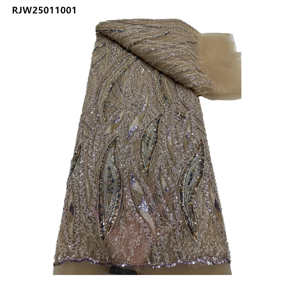 African Heavy Beaded Lace Fabric with Sequins for Groom and Bride Wedding Dresses RJW25011001
African Heavy Beaded Lace Fabric with Sequins for Groom and Bride Wedding Dresses RJW25011001