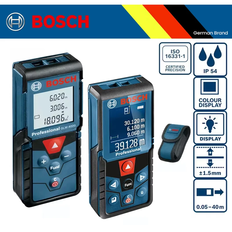 Bosch 40M Laser Rangefinder GLM400 GLM4000 Professional Multi Modes Digital Distance Meter High Precision Laser Measure Tape
Bosch 40M Laser Rangefinder GLM400 GLM4000 Professional Multi Modes Digital Distance Meter High Precision Laser Measure Tape