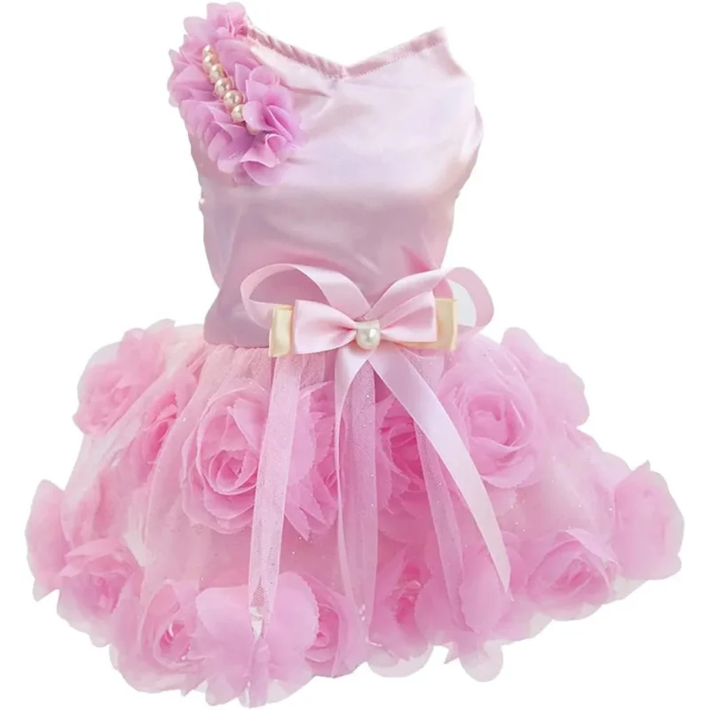 Luxury Puppy Skirt Clothes Princess Dresses Wedding Evening Dress Tutu Skirt Rose Flower Bowknot Dress for Small Dog Girl (M
Luxury Puppy Skirt Clothes Princess Dresses Wedding Evening Dress Tutu Skirt Rose Flower Bowknot Dress for Small Dog Girl (M