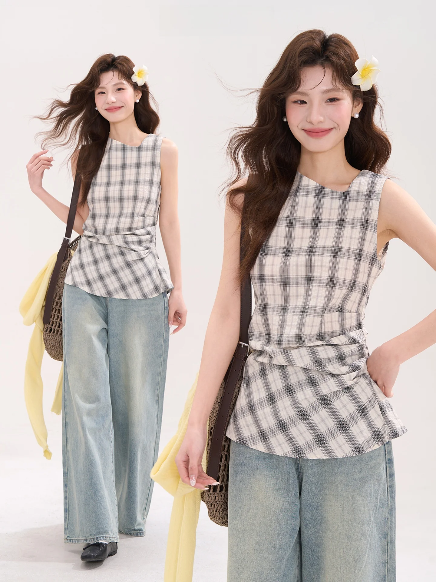Summer Holiday Plaid irt Women's Svel Vest Top Sweet Sle round Ne Zipper Closure Cotton Blend Regular Fit irt
Summer Holiday Plaid irt Women's Svel Vest Top Sweet Sle round Ne Zipper Closure Cotton Blend Regular Fit irt