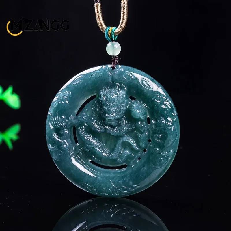 Natural Jadeite Blue Water Zodiac Dragon Pendant Hand-Carved Luxurious Charming Ice-Type Jade Necklace Unisex Perfect Gift
Natural Jadeite Blue Water Zodiac Dragon Pendant Hand-Carved Luxurious Charming Ice-Type Jade Necklace Unisex Perfect Gift