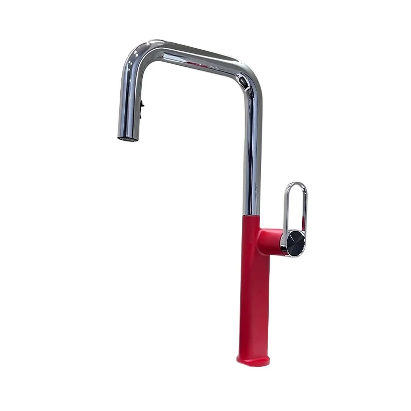 Kitchen pull-out faucet, all copper telescopic rotatable hot and cold single hole faucet
Kitchen pull-out faucet, all copper telescopic rotatable hot and cold single hole faucet