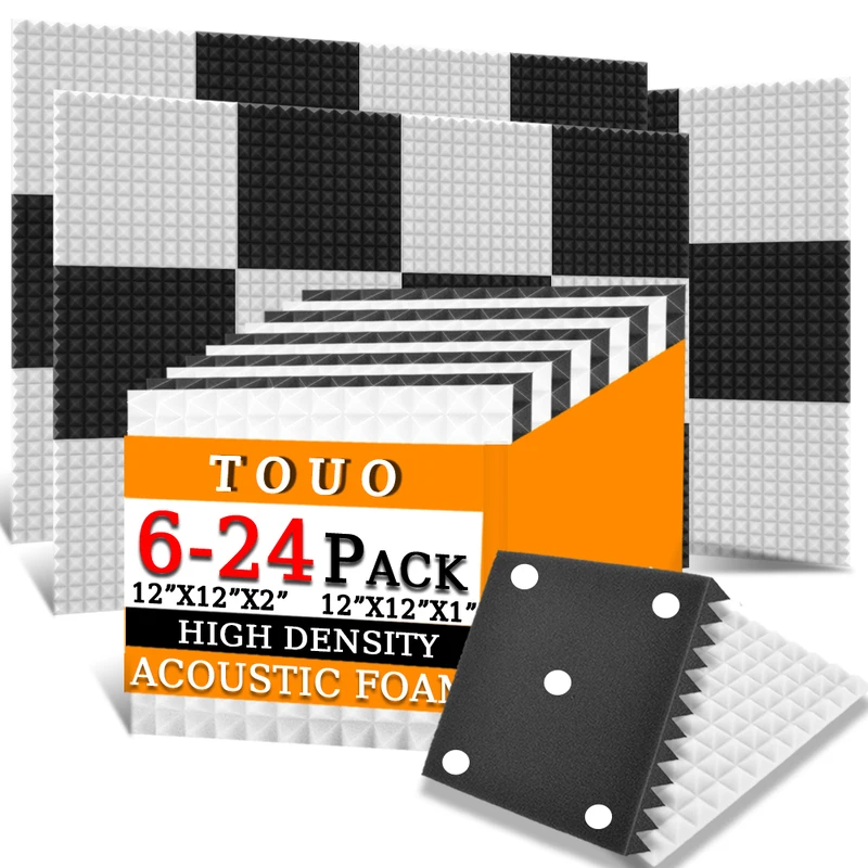 TOUO Acoustic Foam 6-24 Pcs Pyramid Soundproof Wall Panels Music Studio Acoustic Treatment High-Density Sound Absorbing Material
TOUO Acoustic Foam 6-24 Pcs Pyramid Soundproof Wall Panels Music Studio Acoustic Treatment High-Density Sound Absorbing Material