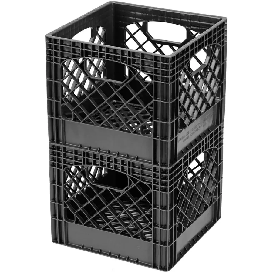 Milk Crate 2-Pack, 16 Qt Black Heavy-Duty Plastic Storage Bin Stackable, Multi-Purpose Organization with Built-In Handles for H
Milk Crate 2-Pack, 16 Qt Black Heavy-Duty Plastic Storage Bin Stackable, Multi-Purpose Organization with Built-In Handles for H