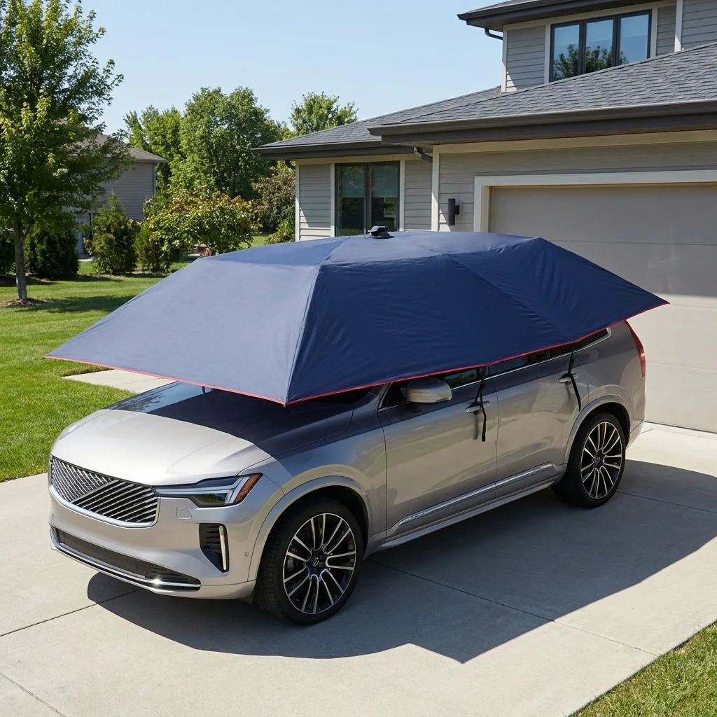 4.2*2.2m/13.78*7.2ft Navy Blue Semi-Automatic Car Tent Removable Carport Folding Portable Car Protection Sun Protection Car Awning Cover with 4 Windbreak Ropes and Strong Suction Cup
4.2*2.2m/13.78*7.2ft Navy Blue Semi-Automatic Car Tent Removable Carport Folding Portable Car Protection Sun Protection Car Awning Cover with 4 Windbreak Ropes and Strong Suction Cup