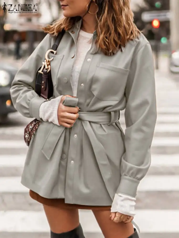 ZANZEA Vintage Long Sleeve Coat Women PU Leather Jacket Spring 2024 Buttons Belted Blazer Fashion Lapel Collar Office Outerwear
ZANZEA Vintage Long Sleeve Coat Women PU Leather Jacket Spring 2024 Buttons Belted Blazer Fashion Lapel Collar Office Outerwear