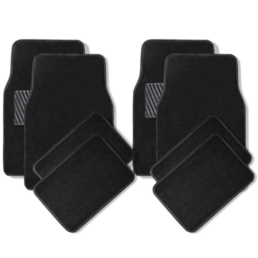 All Weather Carpet Vehicle Floor Mats- 4-Piece Black Plus Vinyl Heel Pad for Protection - Driver Seat, Passenger Seat and Rear
All Weather Carpet Vehicle Floor Mats- 4-Piece Black Plus Vinyl Heel Pad for Protection - Driver Seat, Passenger Seat and Rear