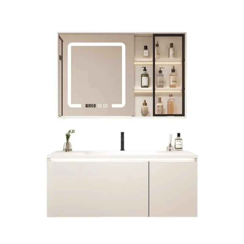 Basin integrated sink cream wind bathroom cabinet skin artificial stone integrated basin smart mirror cabinet bathroom cabinet
Basin integrated sink cream wind bathroom cabinet skin artificial stone integrated basin smart mirror cabinet bathroom cabinet