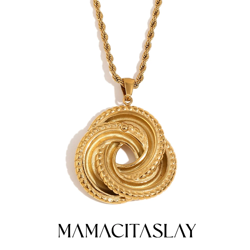 MamacitaSlay Minimalist Winding Of Three Circles pendant Twist Chain necklace Stainless steel jewelry woman Daily Decoration
MamacitaSlay Minimalist Winding Of Three Circles pendant Twist Chain necklace Stainless steel jewelry woman Daily Decoration