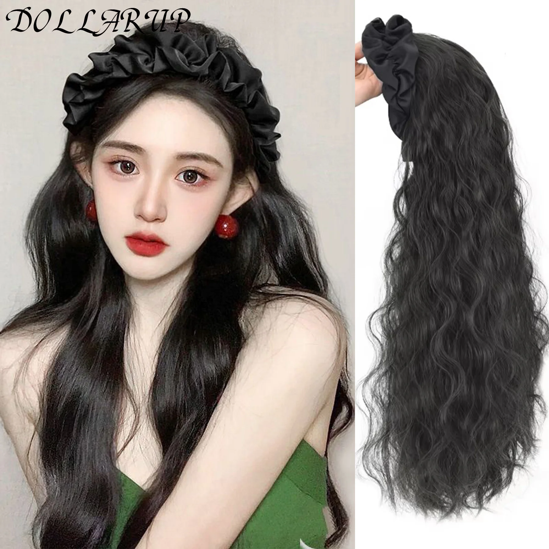 Synthetic water ripple Headband Half Wig Clip in Hair Extension Fluffy Natural False Natural Black Hairpiece With HairBand
Synthetic water ripple Headband Half Wig Clip in Hair Extension Fluffy Natural False Natural Black Hairpiece With HairBand