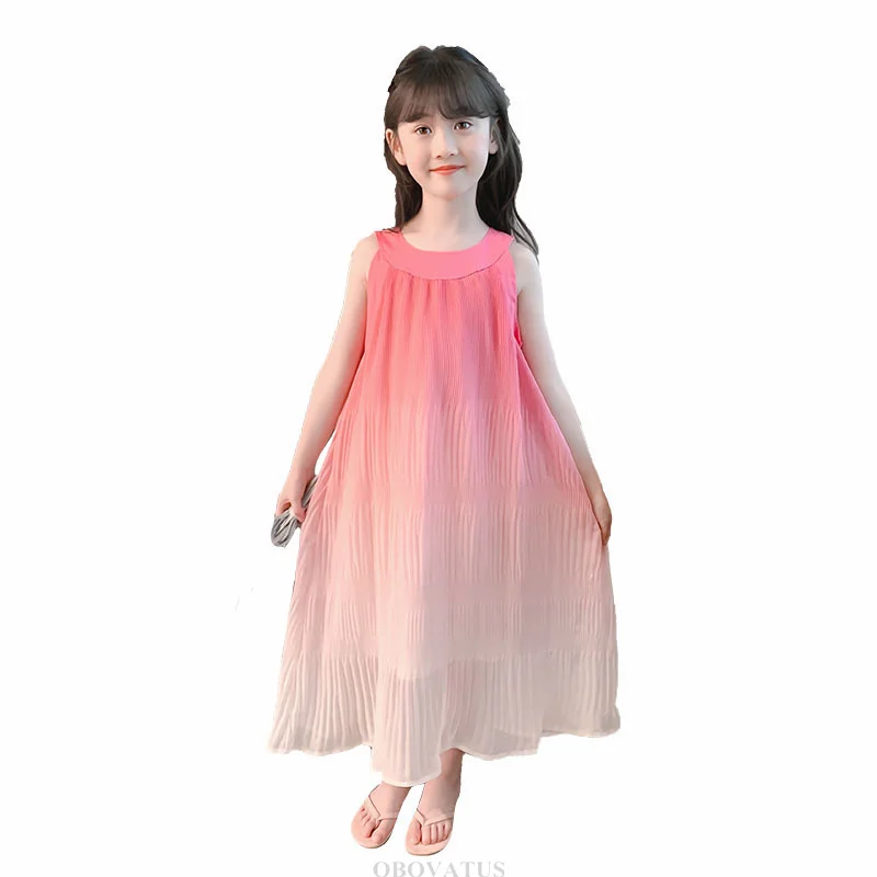 2025 New Long Style Kids Beach Dress For Girls Fashion Gradient Candy Color Sleeveless Dresses Baby Child Summer Clothing Outfit
2025 New Long Style Kids Beach Dress For Girls Fashion Gradient Candy Color Sleeveless Dresses Baby Child Summer Clothing Outfit