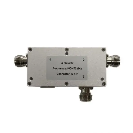 Low Band UHF 400-470MHz RF Circulator N Connector Type RF Coaxial Circulator for Internal Solutions
Low Band UHF 400-470MHz RF Circulator N Connector Type RF Coaxial Circulator for Internal Solutions