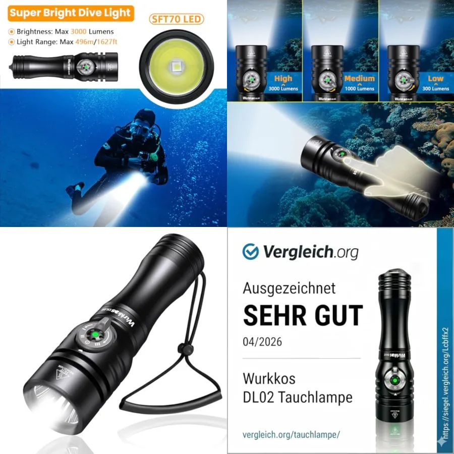 DL02 Scuba Diving Light, 3000 Lumens 6500K Dive Light with Rotary Magnetic Switch, IPX8 Waterproof 496M Long Throw 100M Underwa
DL02 Scuba Diving Light, 3000 Lumens 6500K Dive Light with Rotary Magnetic Switch, IPX8 Waterproof 496M Long Throw 100M Underwa