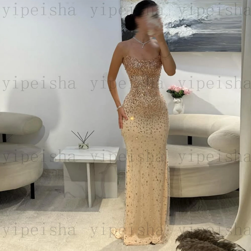 Customized Strapless Evening Dresses Backless Sleeveless rhinestone Beading Long Prom Gown exquisite Straight Party Dress
Customized Strapless Evening Dresses Backless Sleeveless rhinestone Beading Long Prom Gown exquisite Straight Party Dress