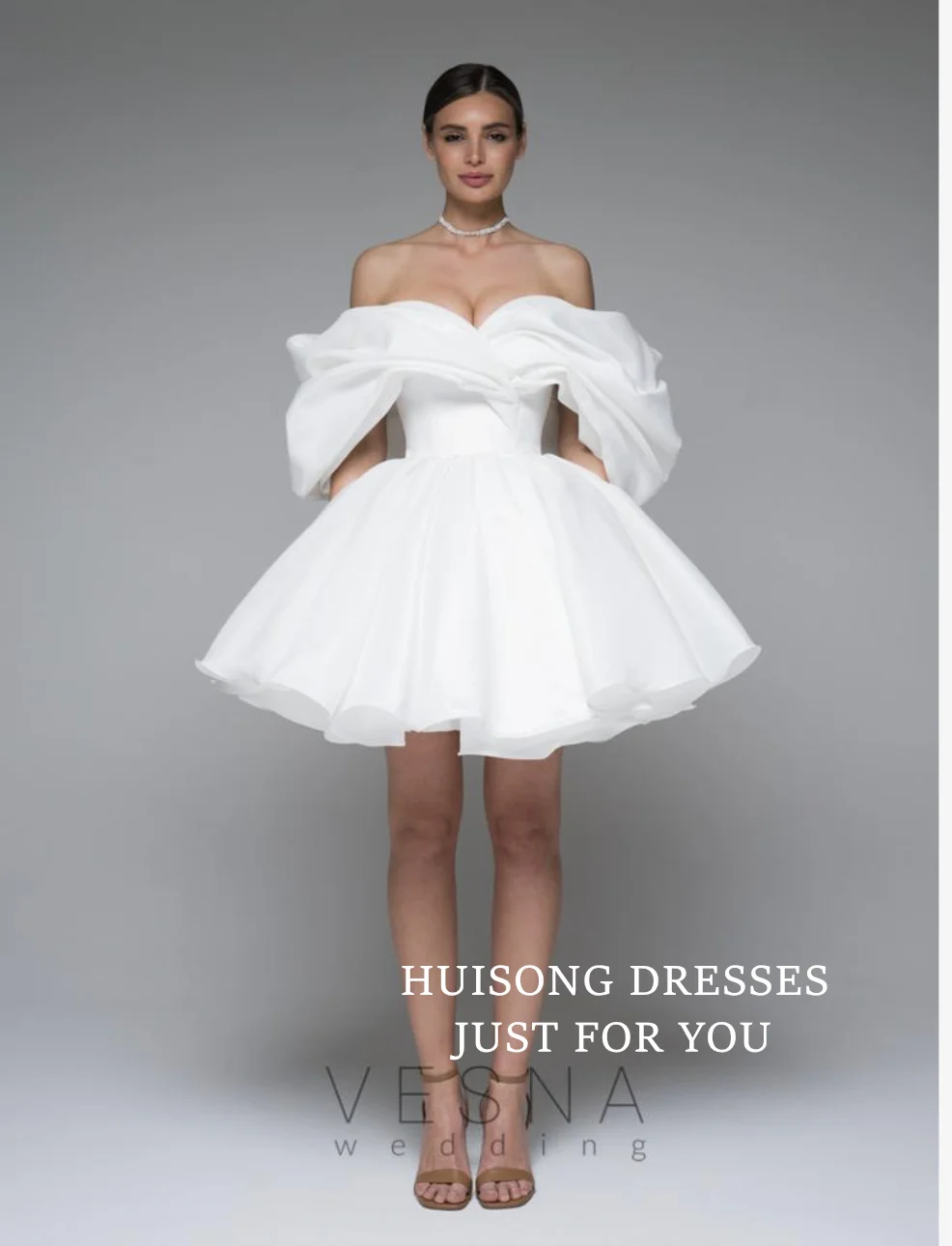 HUISONG Customized Short Satin Wedding Dresses Off the Shoulder Mini Bridals Gowns Wedding Party Dress свадебное платье
HUISONG Customized Short Satin Wedding Dresses Off the Shoulder Mini Bridals Gowns Wedding Party Dress свадебное платье