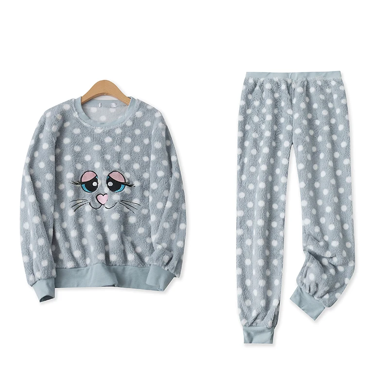 Cartoon Flannel Set Winter New Style Women's Anti-Aging Warm Home Long Sleeve Top Elastic Waist Sleepwear Pants Home Comfort
Cartoon Flannel Set Winter New Style Women's Anti-Aging Warm Home Long Sleeve Top Elastic Waist Sleepwear Pants Home Comfort