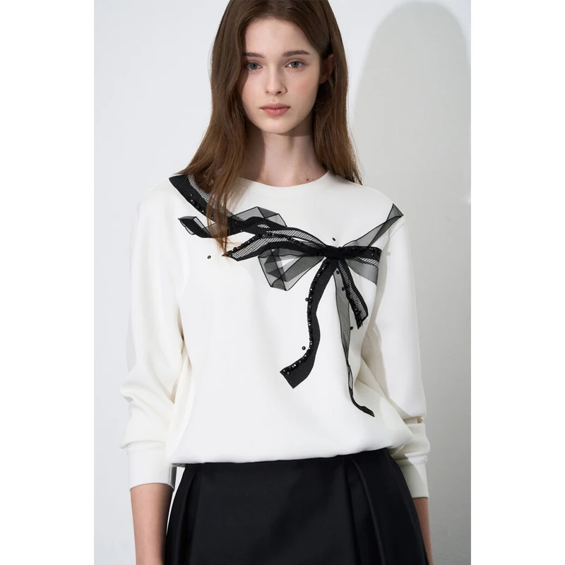 Romantic Heavy Work Knot Print Tulle Sa Embellied round Ne Sweatirt Women's 2 Colors Long Sve Casual Wear
Romantic Heavy Work Knot Print Tulle Sa Embellied round Ne Sweatirt Women's 2 Colors Long Sve Casual Wear