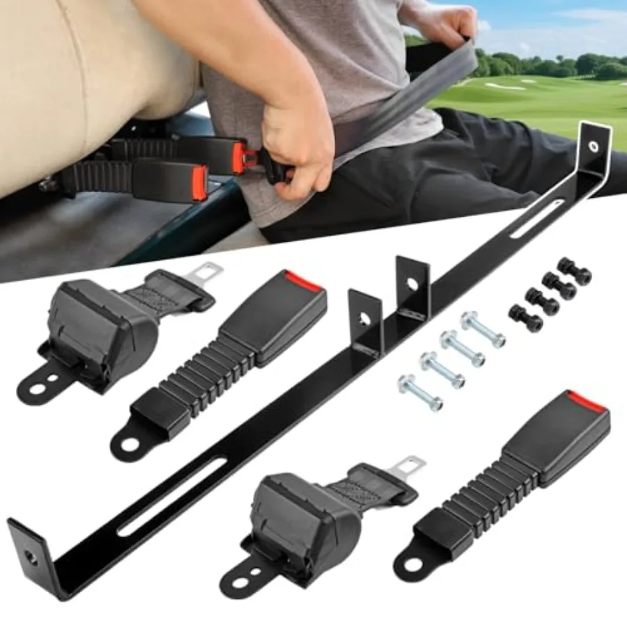 2 Passenger Golf Cart Seat Belts Kit with Bracket One-piece Solid Golf Cart Safety Belt with Bracket Fits Front/Rear Seat Unive
2 Passenger Golf Cart Seat Belts Kit with Bracket One-piece Solid Golf Cart Safety Belt with Bracket Fits Front/Rear Seat Unive