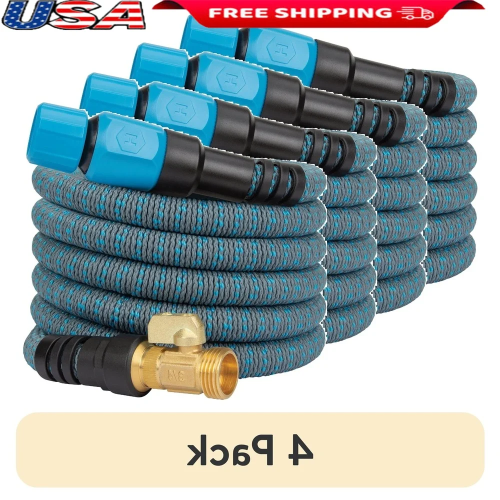 4 Pack Expandable Garden Hose 5/8 Inch x 25 Ft Lightweight Tangle Free Durable Flexible Hose with Brass Valve Mold Resistant
4 Pack Expandable Garden Hose 5/8 Inch x 25 Ft Lightweight Tangle Free Durable Flexible Hose with Brass Valve Mold Resistant