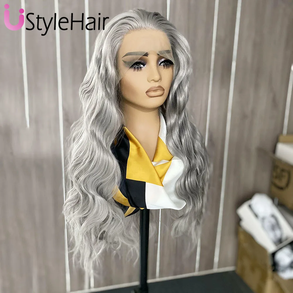 Silver Lace Front Wig Synthetic Long Natural Wave Wig Light Grey Natural Looking Daily Use Wig Heat Resistant Hair Cosplay Party
Silver Lace Front Wig Synthetic Long Natural Wave Wig Light Grey Natural Looking Daily Use Wig Heat Resistant Hair Cosplay Party