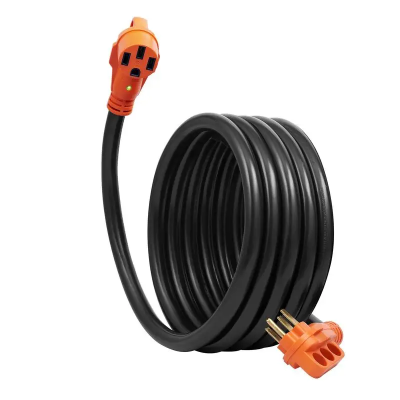 RV Power Extension Line 15FT For Campers Trailers Power Stations, 50 Amp Heavy Duty STW Wire NEMA 14-50P To 14-50R LED Indicator Connector Finger Grip Handle 15A Adapter ETL Listed
RV Power Extension Line 15FT For Campers Trailers Power Stations, 50 Amp Heavy Duty STW Wire NEMA 14-50P To 14-50R LED Indicator Connector Finger Grip Handle 15A Adapter ETL Listed