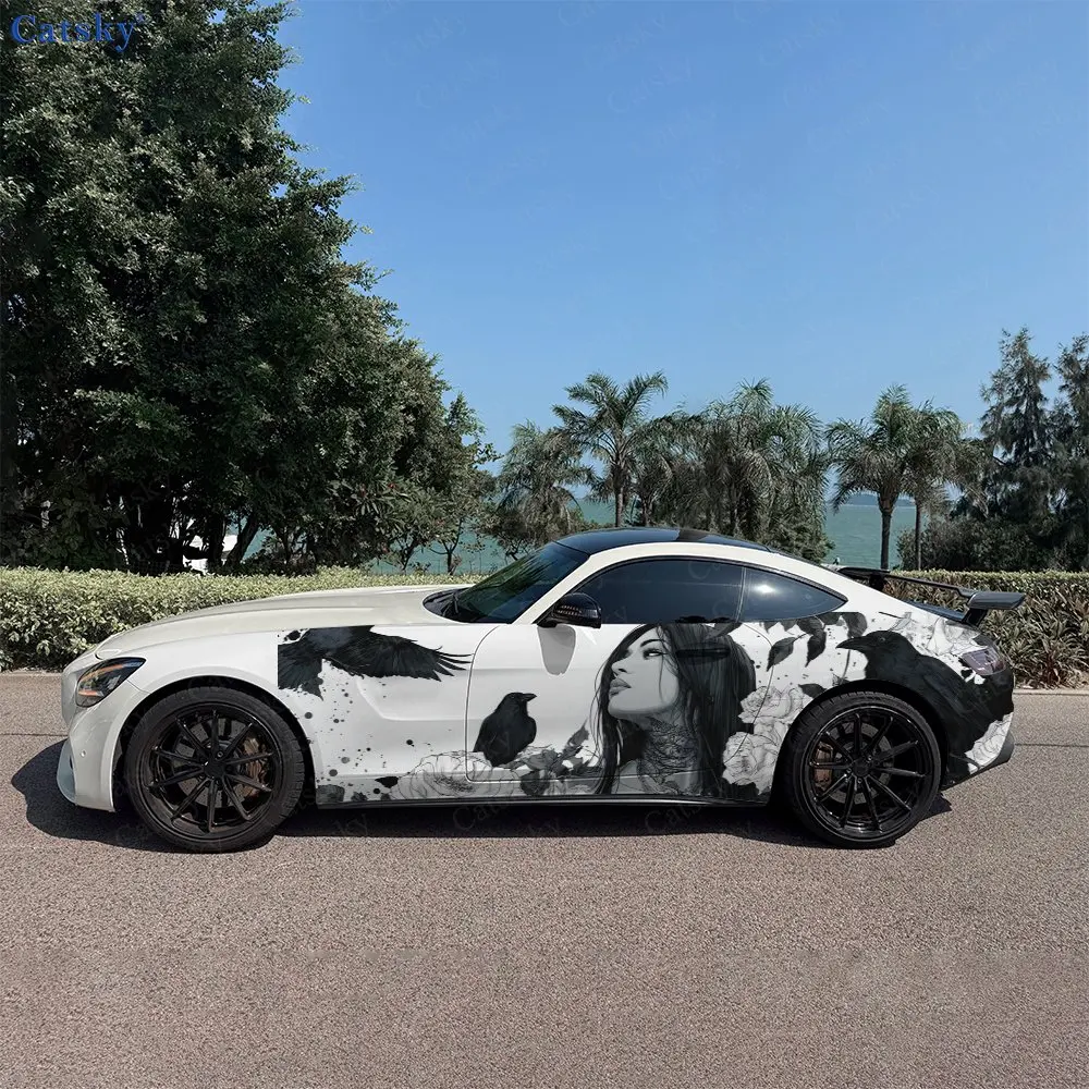 2pcs Dark Tattoo Style Woman & Crow Car Side Wrap, Self-Adhesive PVC Waterproof & Scratch-Resistant Stickers, Car Accessory Gift
2pcs Dark Tattoo Style Woman & Crow Car Side Wrap, Self-Adhesive PVC Waterproof & Scratch-Resistant Stickers, Car Accessory Gift