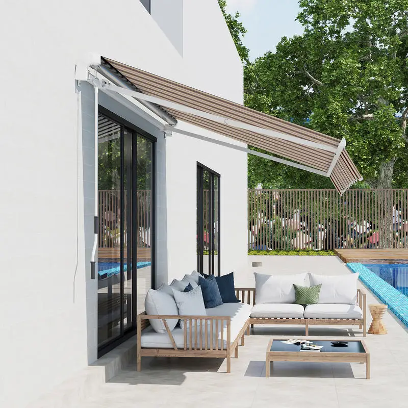 Outsunny 10' x 8' Retractable Awning, Patio Awnings, Sunshade Shelter w/ Manual Crank Handle, UV & Water-Resistant Fabric and Aluminum Frame for Deck, Balcony, Yard, Red & Beige
Outsunny 10' x 8' Retractable Awning, Patio Awnings, Sunshade Shelter w/ Manual Crank Handle, UV & Water-Resistant Fabric and Aluminum Frame for Deck, Balcony, Yard, Red & Beige