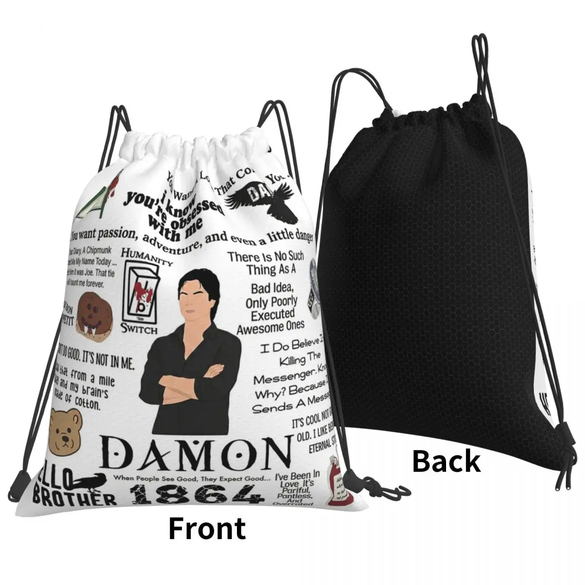 The Vampire Diaries Damon Salvatore TV Series Backpacks Drawstring Bundle Pocket Sports Bag Book Bags for Travel Students
The Vampire Diaries Damon Salvatore TV Series Backpacks Drawstring Bundle Pocket Sports Bag Book Bags for Travel Students