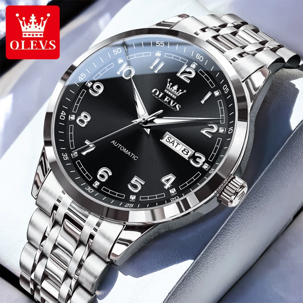 OLEVS 7077 Classic Mens Watch Day Date Business Luminous Automatic Mechanical Watch for Man High Quality Waterproof
OLEVS 7077 Classic Mens Watch Day Date Business Luminous Automatic Mechanical Watch for Man High Quality Waterproof