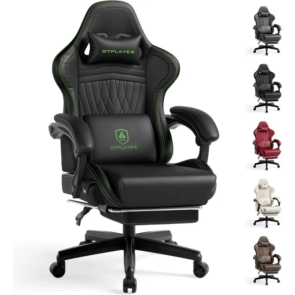 Ergonomic Reclining Gaming Chair with Speakers, Padded High Back, Linkage Armrests, Green
Ergonomic Reclining Gaming Chair with Speakers, Padded High Back, Linkage Armrests, Green