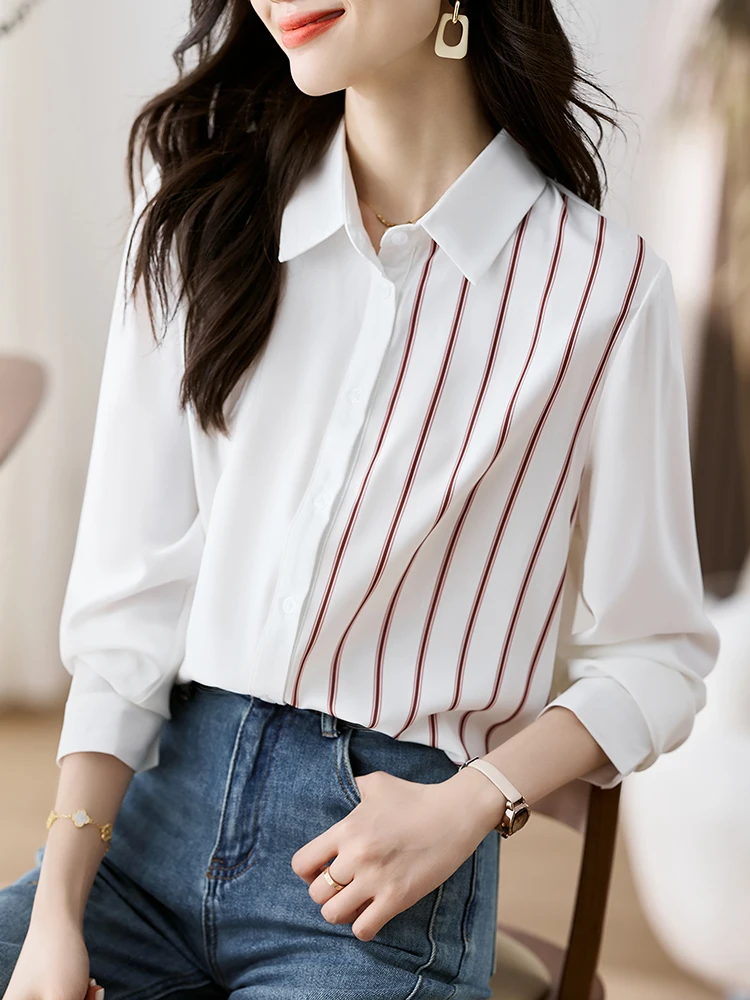 QOERLIN Classic Striped Shirts Women Spring Autumn Single-breasted Long Sleeve Cardigan Blouse Fashion Office Shirt Tops Female
QOERLIN Classic Striped Shirts Women Spring Autumn Single-breasted Long Sleeve Cardigan Blouse Fashion Office Shirt Tops Female