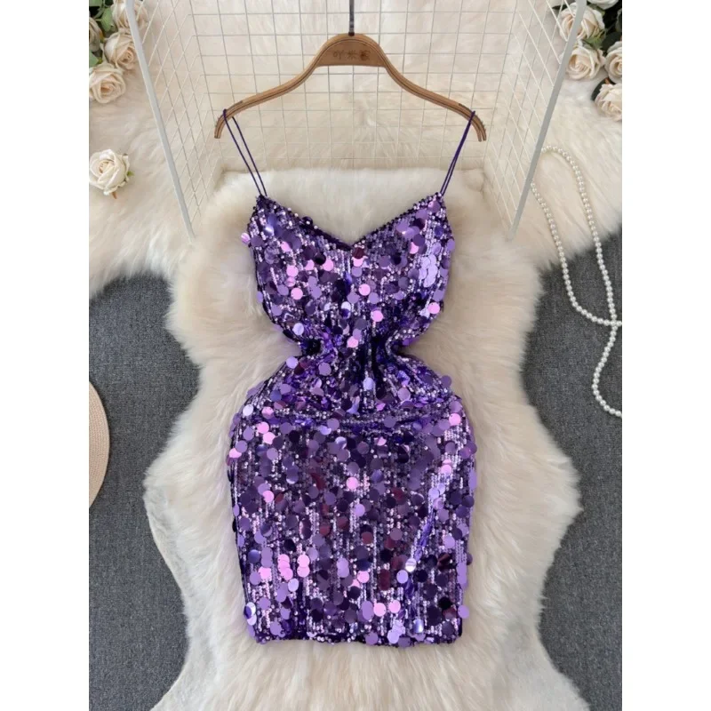 Fashion Light Luxury Heavy Industry Sequin Mini Dress for Women Sleeveless Socialite Banquet Dress Sexy Backless Strap Dress
Fashion Light Luxury Heavy Industry Sequin Mini Dress for Women Sleeveless Socialite Banquet Dress Sexy Backless Strap Dress