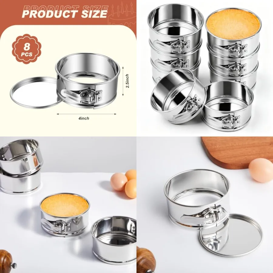 Pcs 4 Inch Springform Pan for Baking Mini Cheesecake Pans with Removable Bottom Nonstick Leakproof Round Cake Mold Spring Form
Pcs 4 Inch Springform Pan for Baking Mini Cheesecake Pans with Removable Bottom Nonstick Leakproof Round Cake Mold Spring Form