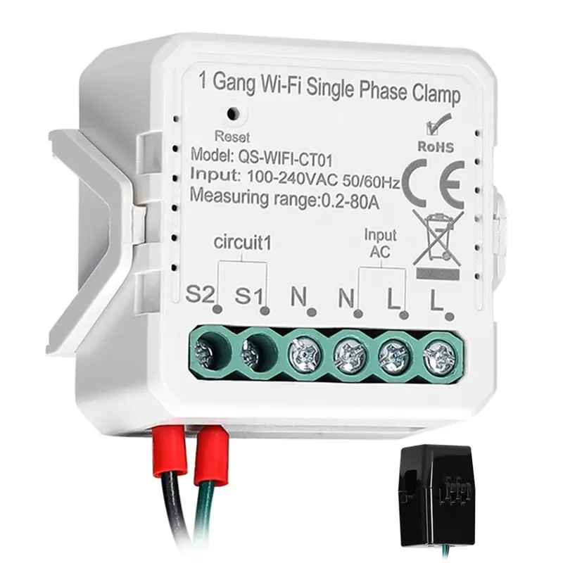Tuya Wifi 80A Single Phase Clamp Solar PV Bidirectional Two Way Energy Meter APP Control
Tuya Wifi 80A Single Phase Clamp Solar PV Bidirectional Two Way Energy Meter APP Control